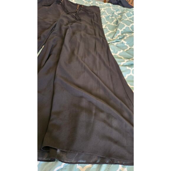 Luca Milano Size Large Black Sheer Wide Leg Pants - Picture 2 of 12